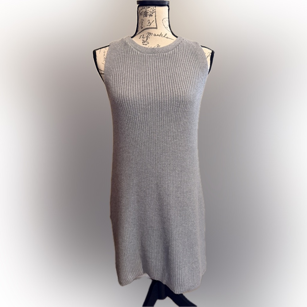 LOFT Gray Knit Tunic Top